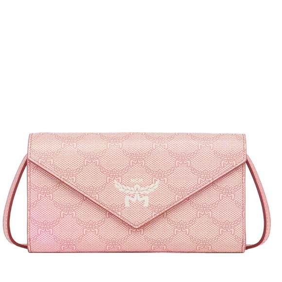 MCM Handbags - Himmel Lauretos Pink Monogram Wallet on Strap Crossbody